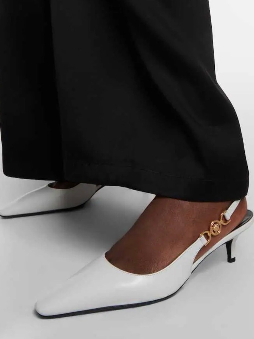 Versace - Medusa Biggie Leather Slingback Pumps - Picture 2 of 6